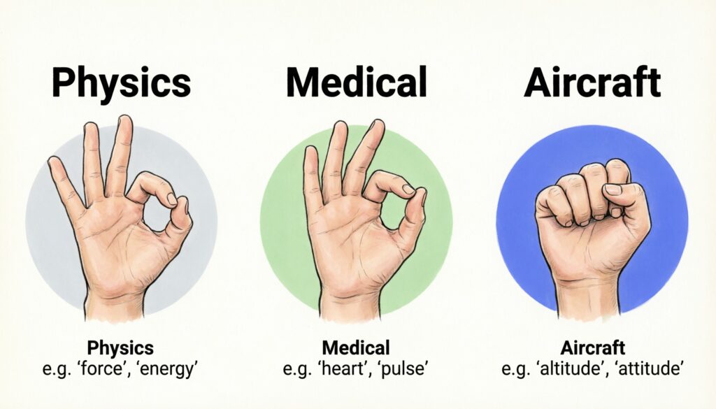 Meaning in Physics, Medical, and Aircraft Terminology