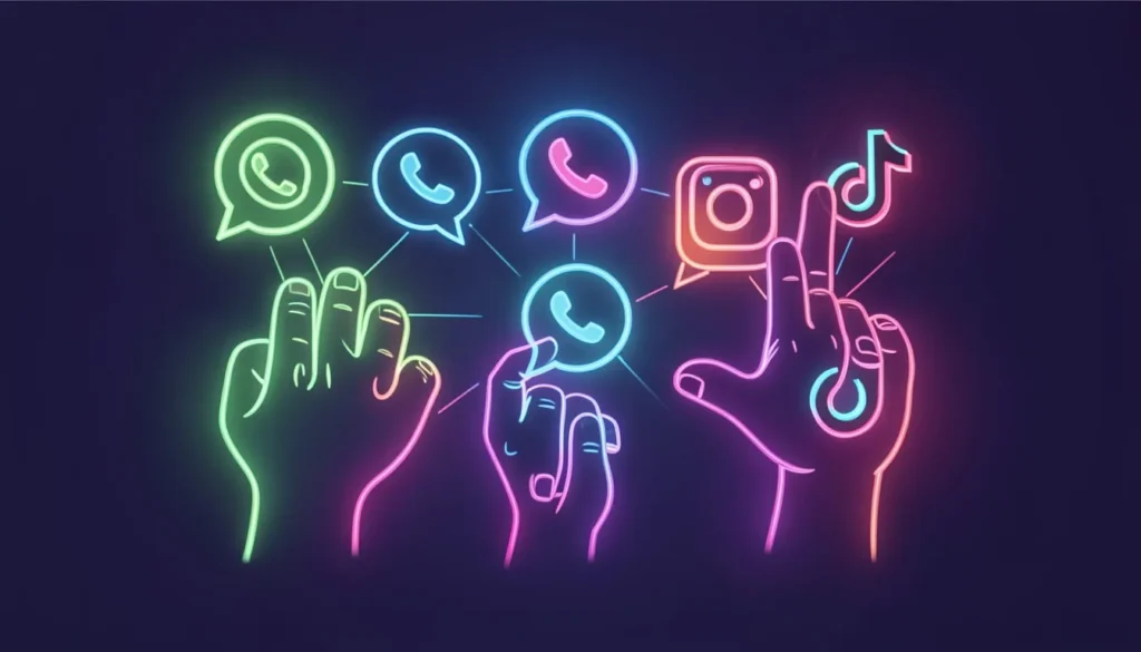 Chat, WhatsApp, Instagram, TikTok