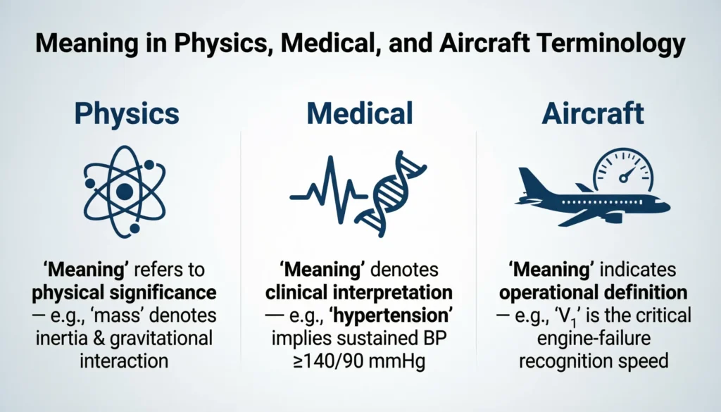 Meaning in Physics, Medical, and Aircraft Terminology