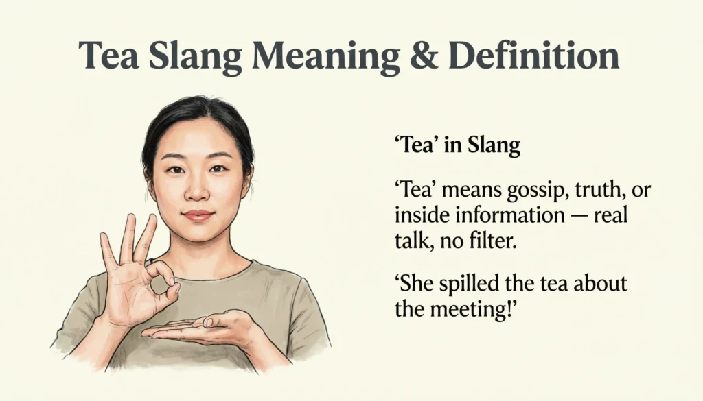 Tea Slang Meaning and Definition Background