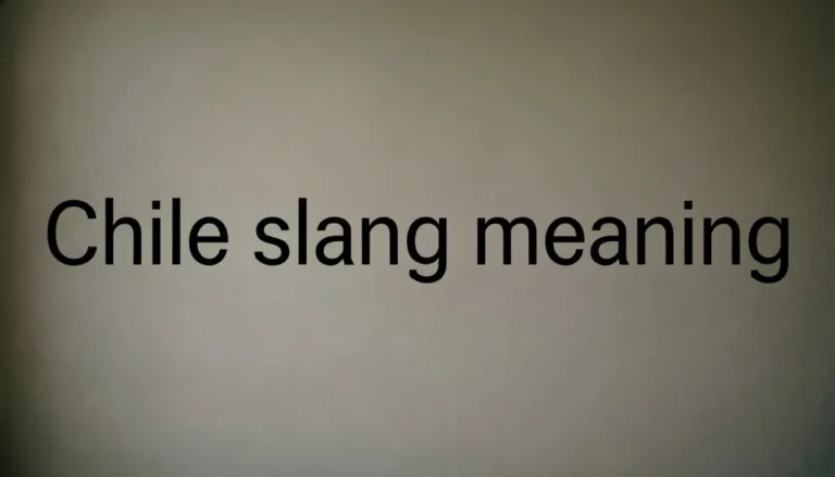 Chile slang meaning