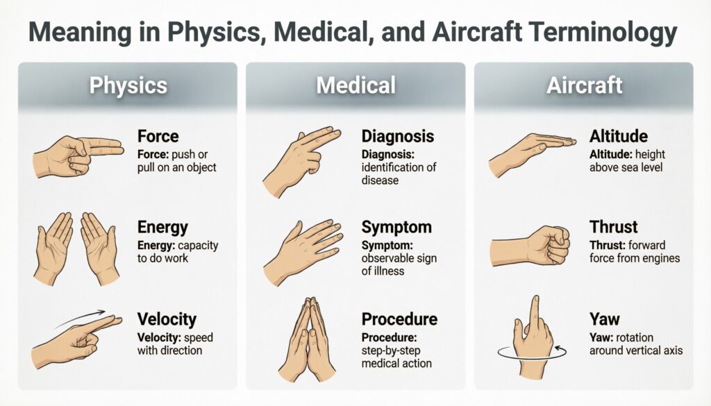 Meaning in Physics, Medical, and Aircraft Terminology