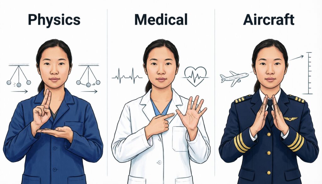 Meaning in Physics, Medical, and Aircraft Terminology