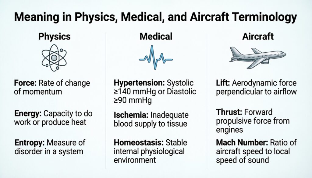 Meaning in Physics, Medical, and Aircraft Terminology