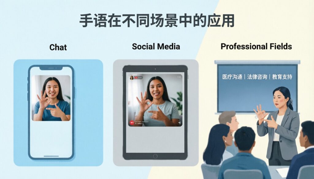 Usage in Different Contexts (Chat, Social Media, Professional Fields)