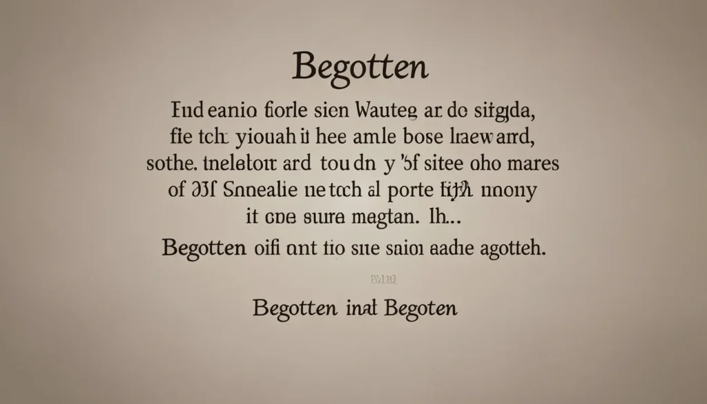 Synonyms for Begotten